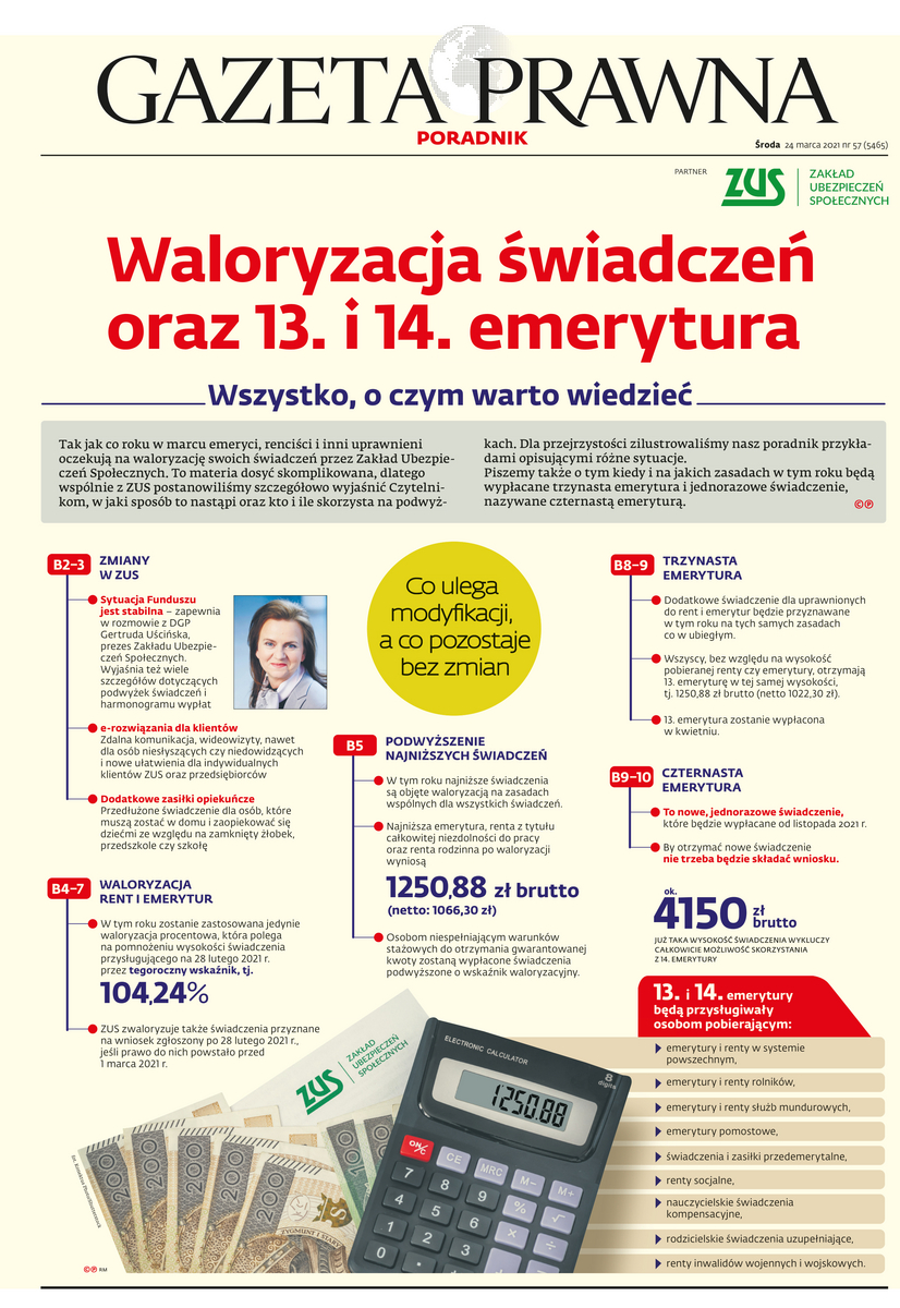 Gazeta Prawna Poradnik Waloryzacja świadczeń oraz 13. i 14. emerytura_cover
