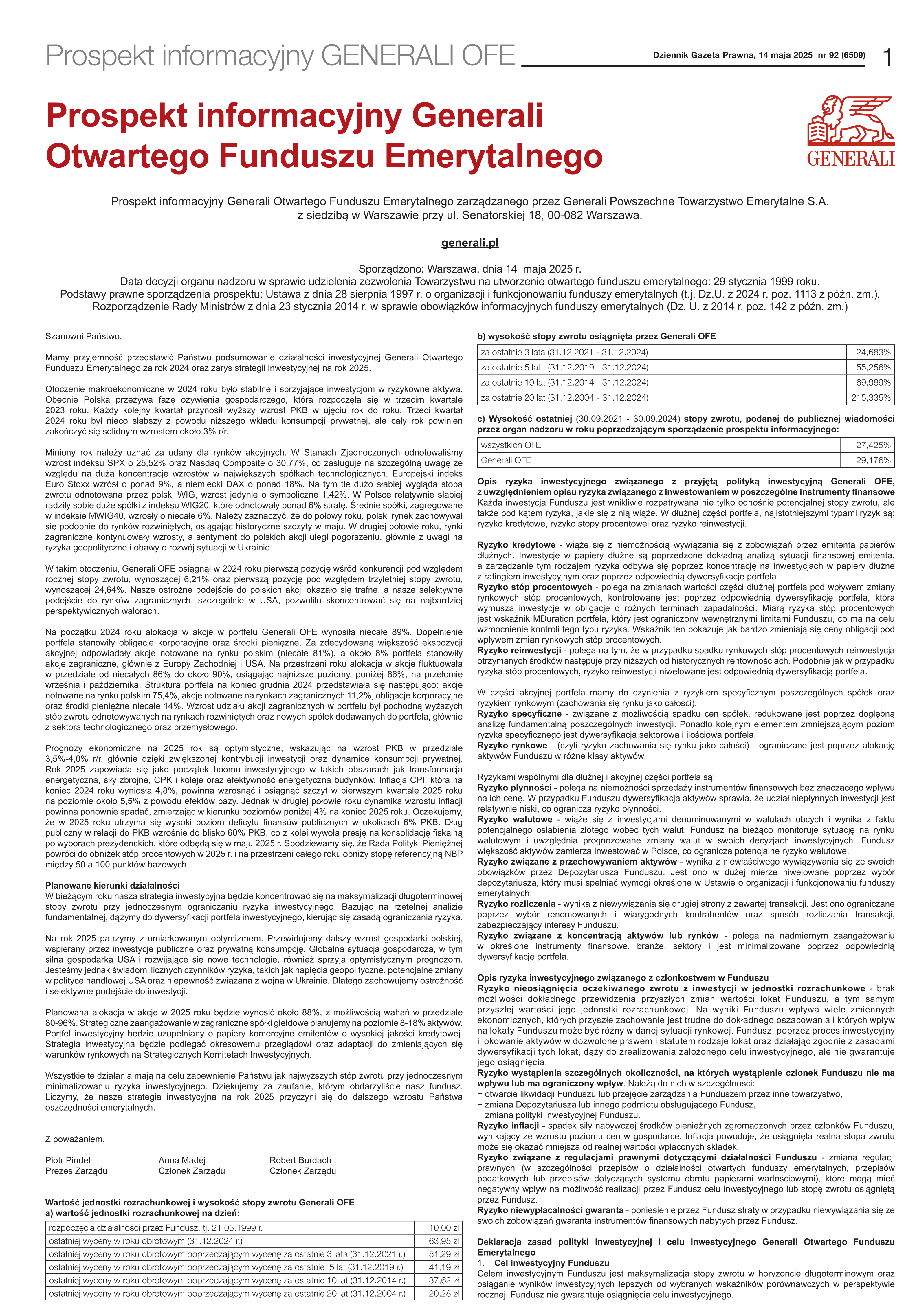 Prospekt informacyjny GENERALI OFE_cover