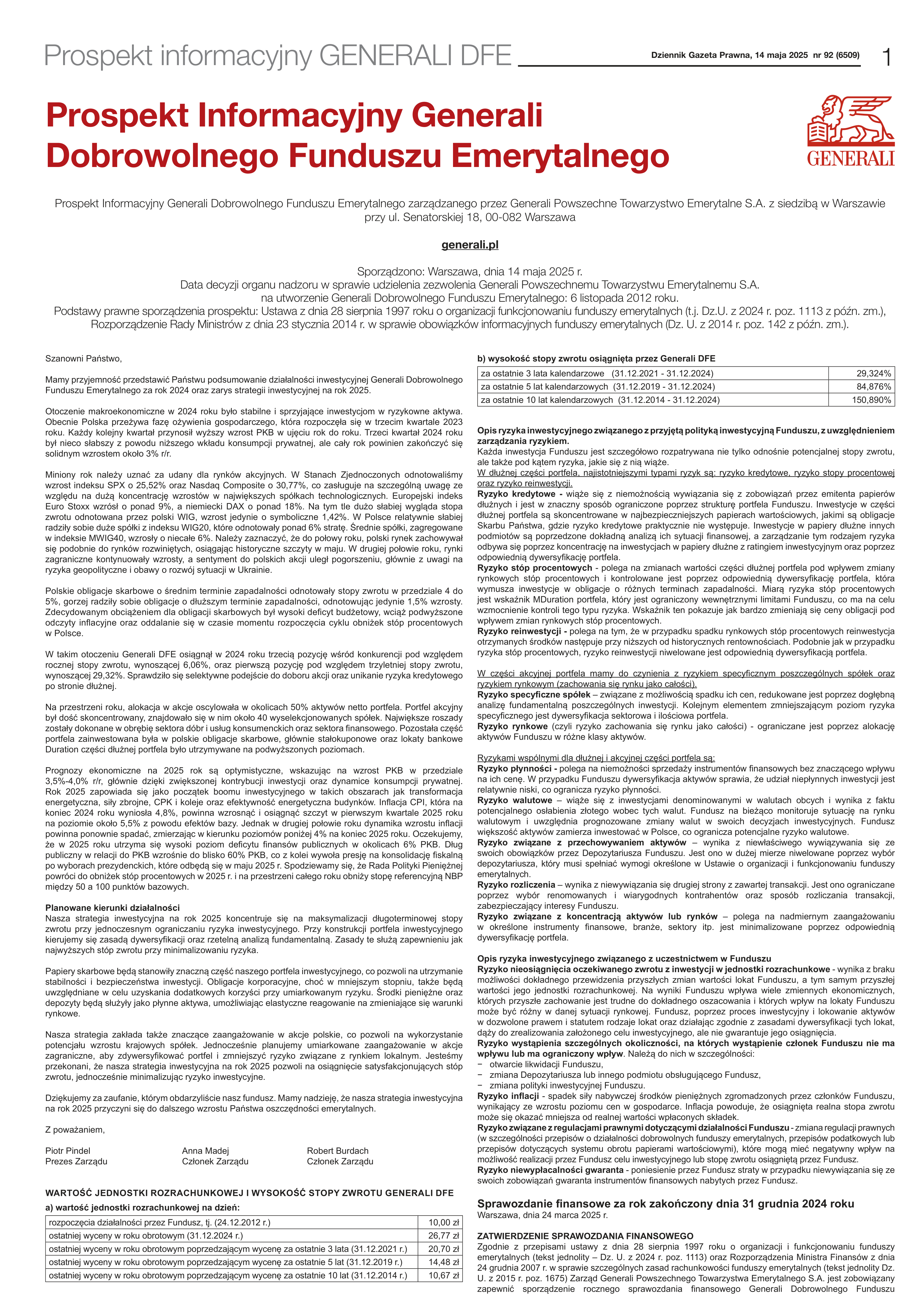 Prospekt informacyjny GENERALI DFE_cover